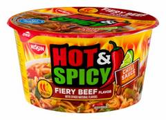 Nissin Ramen Noodle Soup, Hot & Spicy, Fiery Beef Flavor 3.28 Oz