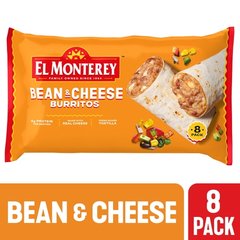 El Monterey Bean and Cheese Burritos, 8 Pack/ 32 oz Family Size