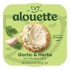Alouette Garlic & Herb Spreadable Soft Cheese - 6.5 Oz