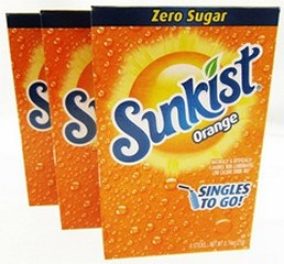 Sunkist Singles to Go Drink Mix Orange Zero Sugar - 6 ct