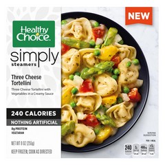 Healthy Choice Simply Steamers Three Cheese Tortellini, Frozen Meal, 9 oz. Bowl