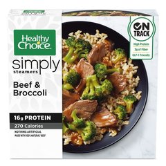 Healthy Choice Simply Steamers Beef & Broccoli, Frozen Meal, 10 oz. Bowl