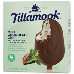 Tillamook Mint Chocolate Chip Ice Cream Bars, 4 Count, 12 Fz, Individually Wrapped - 4-3 FZ