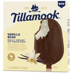 Tillamook Vanilla Bean Ice Cream Bars 4 Count 12 Fz Individually Wrapped 4-3 Fz - 4-3 FZ