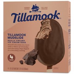 Tillamook Chocolate Mudslide Ice Cream Bars, 4 Count, 12 Fz, Individually Wrapped, - 4-3 FZ