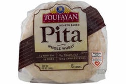 Toufayan Hearth Baked Whole Wheat Pita 6 Count