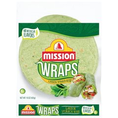Mission Wraps, Garden Spinach Herb - 6 Each