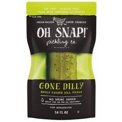 OH SNAP! Gone Dilly Whole Kosher Dill Pickle Snack Pouch Refrigerated