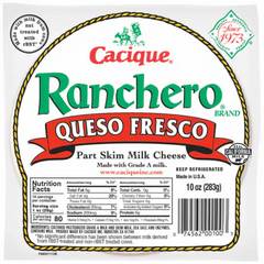 Cacique Ranchero Queso Fresco Part Skim Milk Cheese 10 Ounces