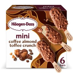 Haagen-Dazs Ice Cream Bars Coffee Almond Crunch Snack Size - 6-1.85 Oz