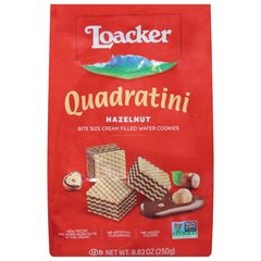 Loacker Quadratini Cookies Wafer Bite Size Hazelnut - 8.82 Oz