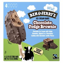 Ben & Jerry's Chocolate Fudge Brownie Crunch Bar 4 ct