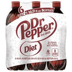 Diet Dr Pepper Soda Bottles