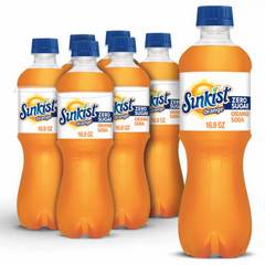 Sunkist Orange Zero Sugar Soda Bottles
