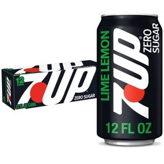 7UP Zero Sugar Lime Lemon Caffeine-Free Soda Cans