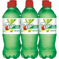 7UP Zero Sugar Lime Lemon Caffeine-Free Soda Bottles