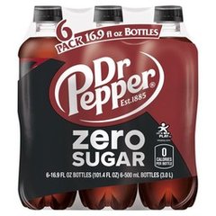 Dr Pepper Zero Sugar Soda Bottles