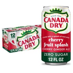 Canada Dry Zero Sugar Fruit Splash Cherry Ginger Ale Soda - 12 pk