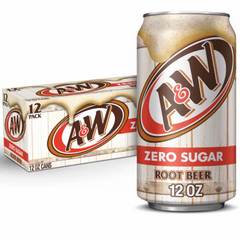 A&W Root Beer Zero Sugar Soda Cans