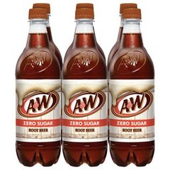 A&W Zero Sugar Root Beer Soda Bottles