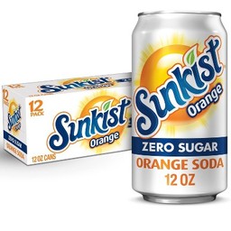 Sunkist Orange Zero Sugar Soda Cans