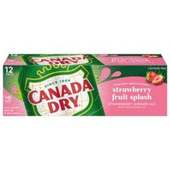 Canada Dry Fruit Splash Strawberry Ginger Ale Soda Cans