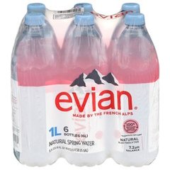 Evian Natural Spring Water Bottle 6 Pack