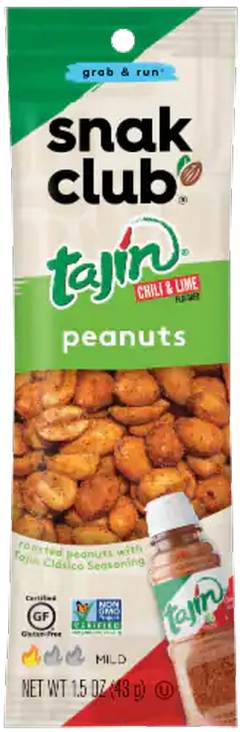 Snak Club Grab & Run Tajin Chili & Lime Mild Peanuts