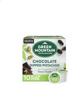 Green Mountain Coffee Roasters Chocolate Dipped Pistachio Flavored Coffee, Single Serve Keurig K-Cup Pods, 10 Count
