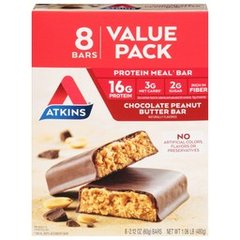 Atkins Protein Meal Bar Chocolate Peanut Butter Low Carb Value Pack - 8 ct