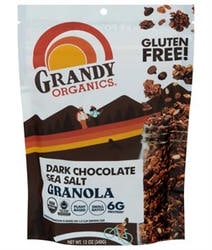 Grandy Organics Gluten Free Dark Chocolate Sea Salt 6g Protein Granola