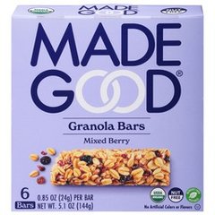 Made Good Organic Gluten & Nut Free Mixed Berry Granola Bars - 6 ct