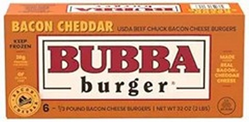 Bubba Bacon Cheddar Burgers - 2 Lb