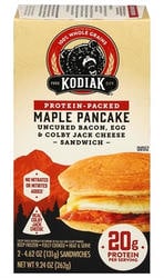 Kodiak Protein-Packed Maple Pancake Bacon Egg & Colby Jack Sandwich - 2 ct