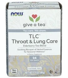 Now Tea Blend Tlc Throat & Lung Care Elderberry Tea Bags