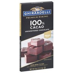 Ghirardelli Unsweetened 100% Cacao Chocolate Baking Bar 4 Ounces