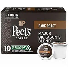 Peet's Coffee, Major Dickason's Dark Roast Keurig K-Cup Coffee Pods - 10ct Carton