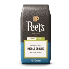 Peet's Coffee, Middle Ground Half Caffeine Ground Coffee - 10.5oz Bag