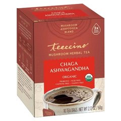 Teeccino Chaga Ashwagandha Butterscotch Cream Prebiotic Mushroom Tea Bags