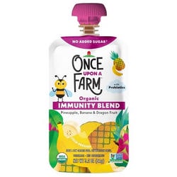 Once Upon a Farm Organic Immunity Blend Pineapple Banana Dragonfruit Pouch