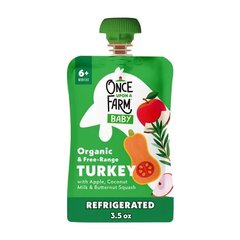 Once Upon a Farm Organic & Free Range Turkey Baby Pouch with Apple Coconut Milk & Butternut Squash, 3.5 oz