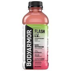 BODYARMOR Flash I.V. Strawberry Kiwi Electrolyte Sports Drink Bottle, 20 Ounces