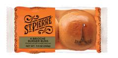 St Pierre Brioche Burger Buns, 4 count, 7 oz, Bag