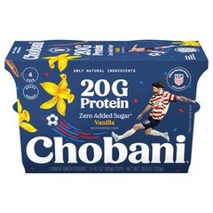 Chobani Lowfat Vanilla Greek Yogurt - 4 Each