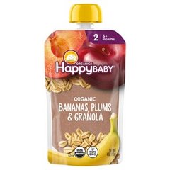 HappyBaby Stage 2 Bananas Plums & Granola Pouch 4 Ounces