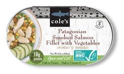 Cole's Ready To Eat Patagonian Smoked Salmon Filet with Vegetables