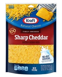 Kraft Finely Shredded Sharp Cheddar Cheese 8 Ounces