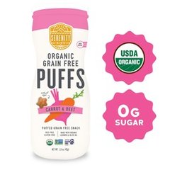 Serenity Kids Organic Grain Free Carrot & Beet Puffs Snack