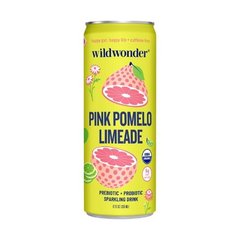 Wildwonder Pink Pomelo Limeade Prebiotic + Probiotic Sparkling Drink
