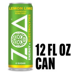 Zoa Energy Sugar Free Energy Drinks Lemon Lime 12 fl oz Can